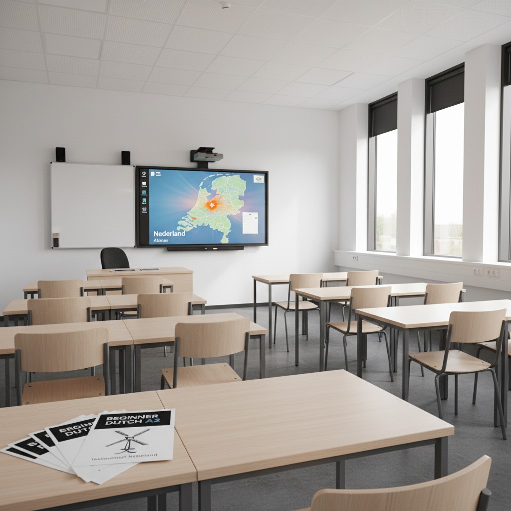 Empty classroom suitable for web accessibility with minimal information.